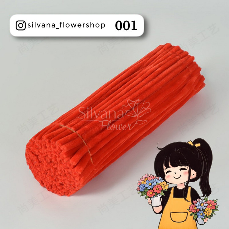 پیپ پاک کن مخملی کد 001 - سیم مخملی رنگی برای کاردستی و تزئینات