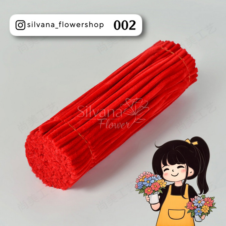 پیپ پاک کن مخملی کد 002 - سیم مخملی رنگی برای کاردستی و تزئینات