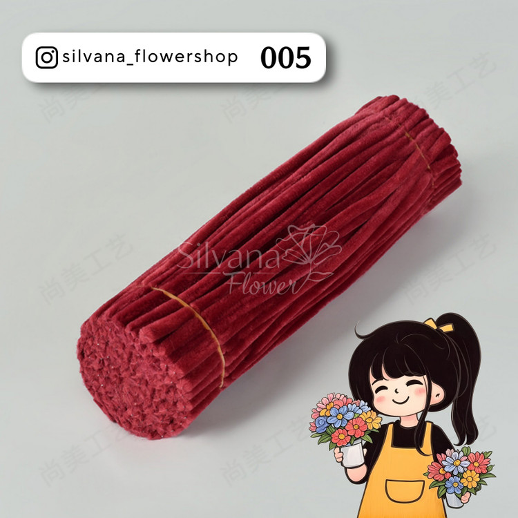 پیپ پاک کن مخملی کد 005 - سیم مخملی رنگی برای کاردستی و تزئینات