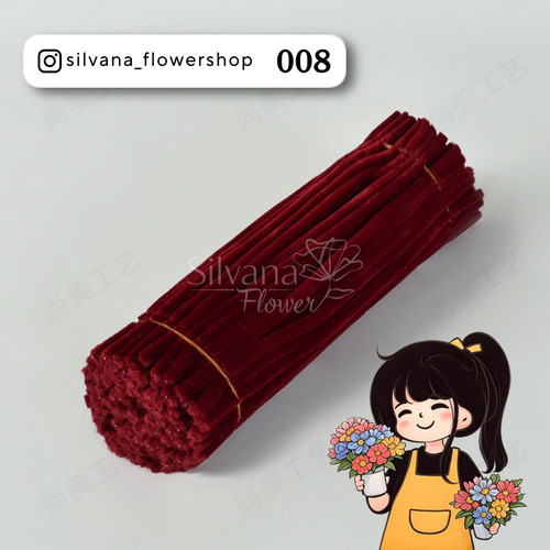 پیپ پاک کن مخملی کد 008 - سیم مخملی رنگی برای کاردستی و تزئینات