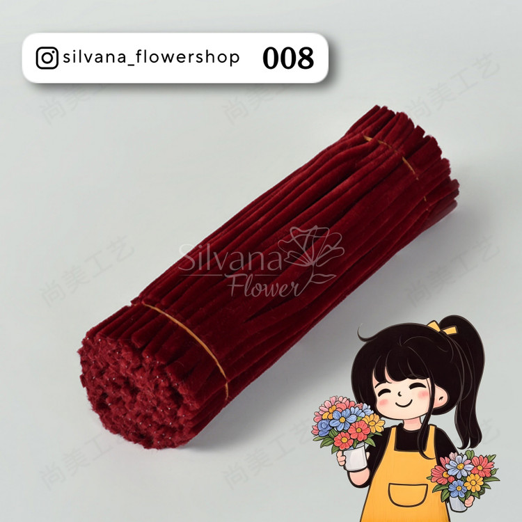 پیپ پاک کن مخملی کد 008 - سیم مخملی رنگی برای کاردستی و تزئینات