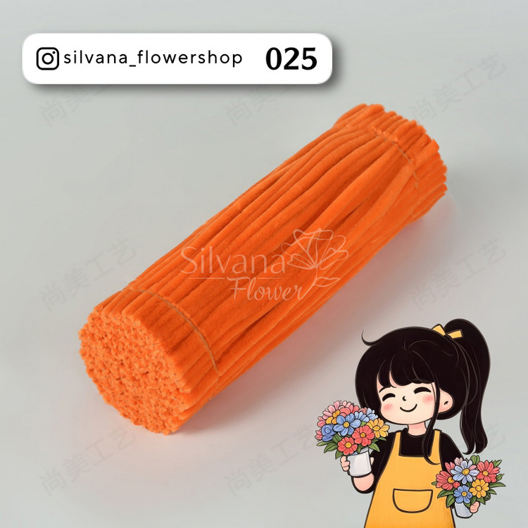 پیپ پاک کن مخملی کد 025 - سیم مخملی رنگی برای کاردستی و تزئینات
