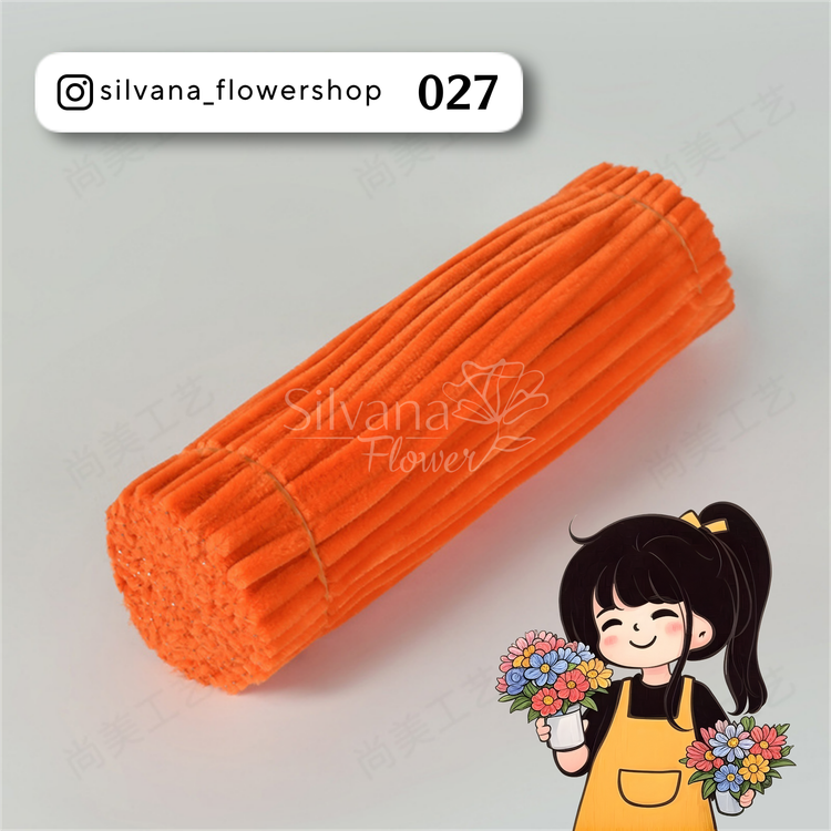 پیپ پاک کن مخملی کد 027 - سیم مخملی رنگی برای کاردستی و تزئینات