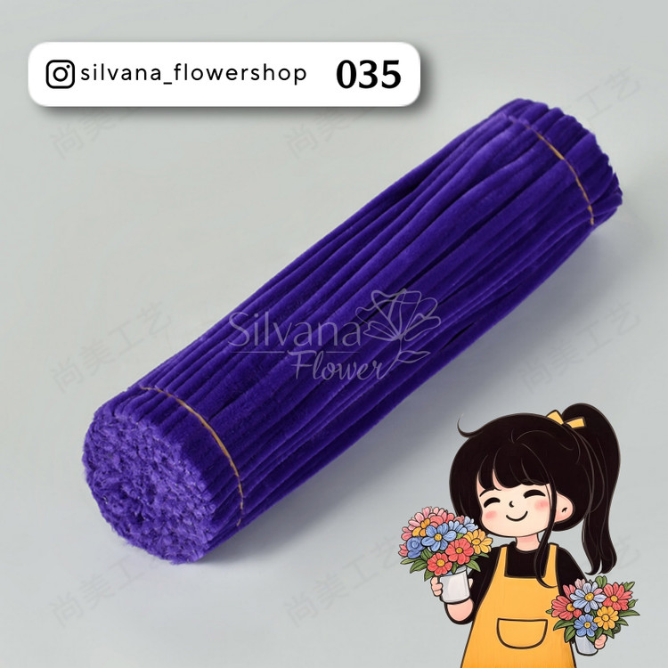 پیپ پاک کن مخملی کد 035 - سیم مخملی رنگی برای کاردستی و تزئینات