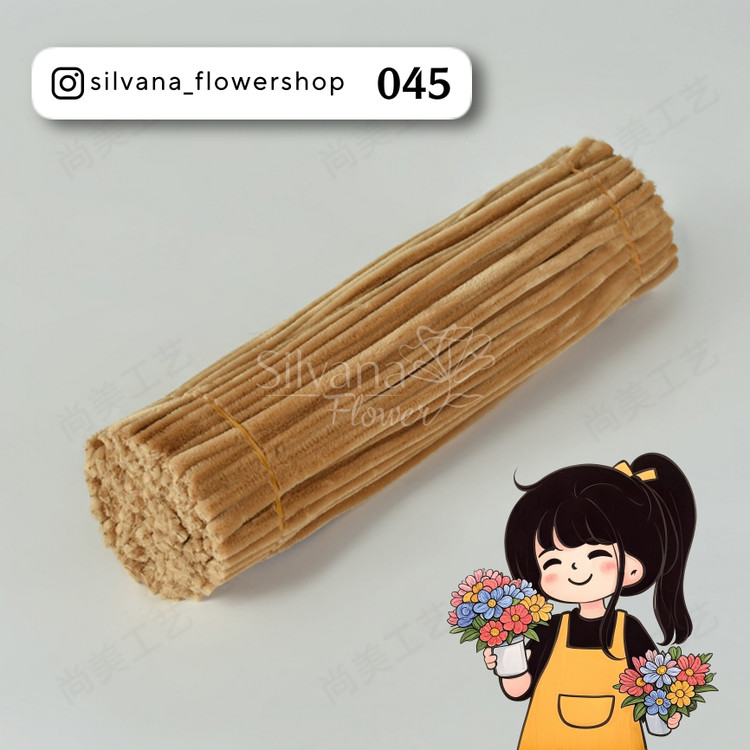 پیپ پاک کن مخملی کد 045 - سیم مخملی رنگی برای کاردستی و تزئینات