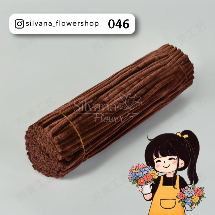 پیپ پاک کن مخملی کد 046 - سیم مخملی رنگی برای کاردستی و تزئینات