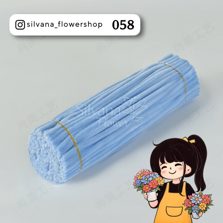 پیپ پاک کن مخملی کد 058 - سیم مخملی رنگی برای کاردستی و تزئینات